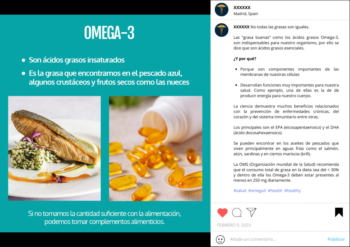 Post Instagram optimizado sobre Omega-3.